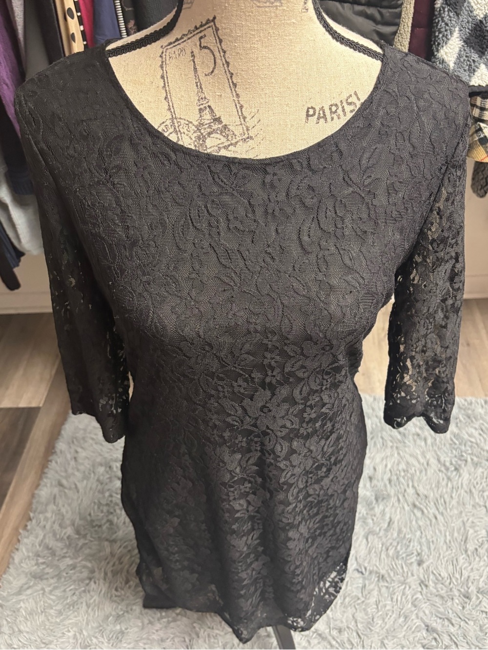 Mac & Jac Black Lace Shift Dress